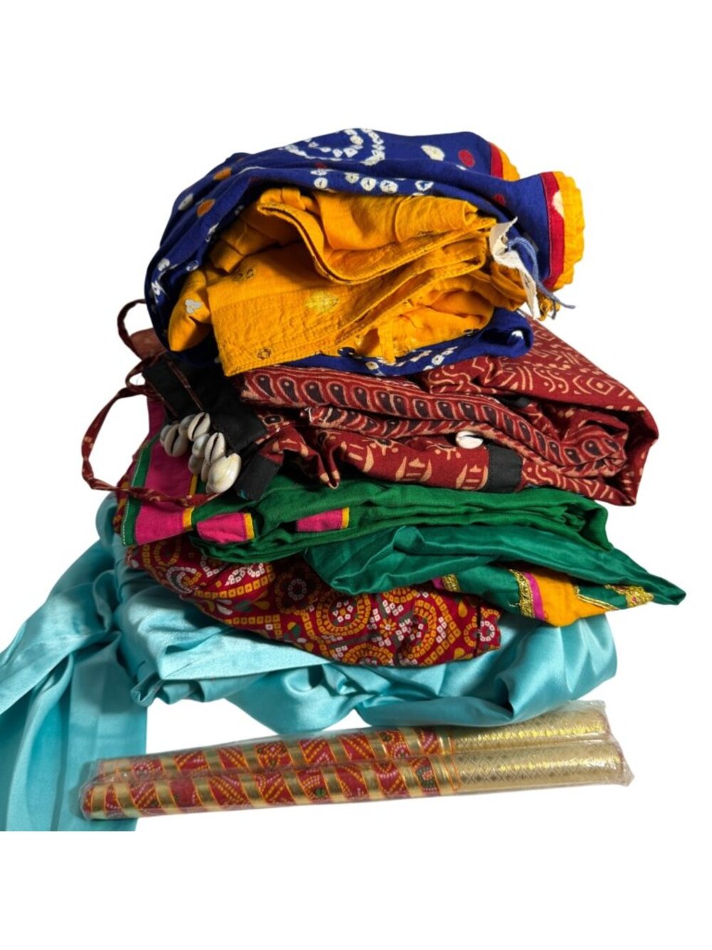 5 Traditional Indian Ethnic Wear Lot Multicolor Kurta, Lehenga Sets w/ Dupattas